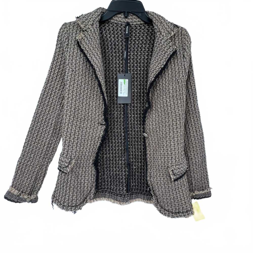 Venti6 Tan/Black Woven Blazer | Women’s Cotton-Poly Knit, Size S - Picture 1 of 5